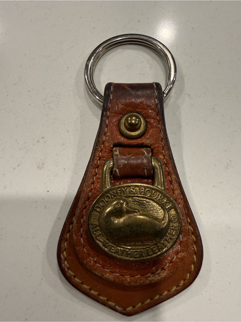 Dooney & Bourke All Weather Leather and Brass Duck Keychain Fob - Picture 5 of 9